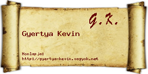 Gyertya Kevin névjegykártya